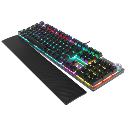 KB-R28 BLADE PLUS Siyah/Gümüş Gökkuşağı Aydınlatmalı Tam Türkçe Red Switch Mekanik Gaming Klavye - Rampage