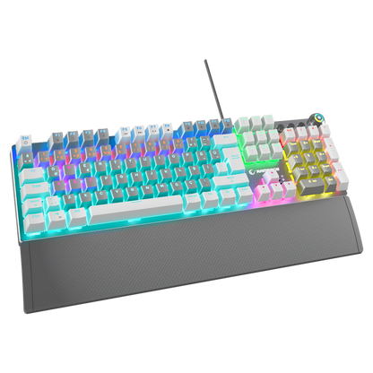 KB-R28 BLADE PLUS Gri / Beyaz Tam Türkçe Blue Switch Gaming Klavye - Rampage