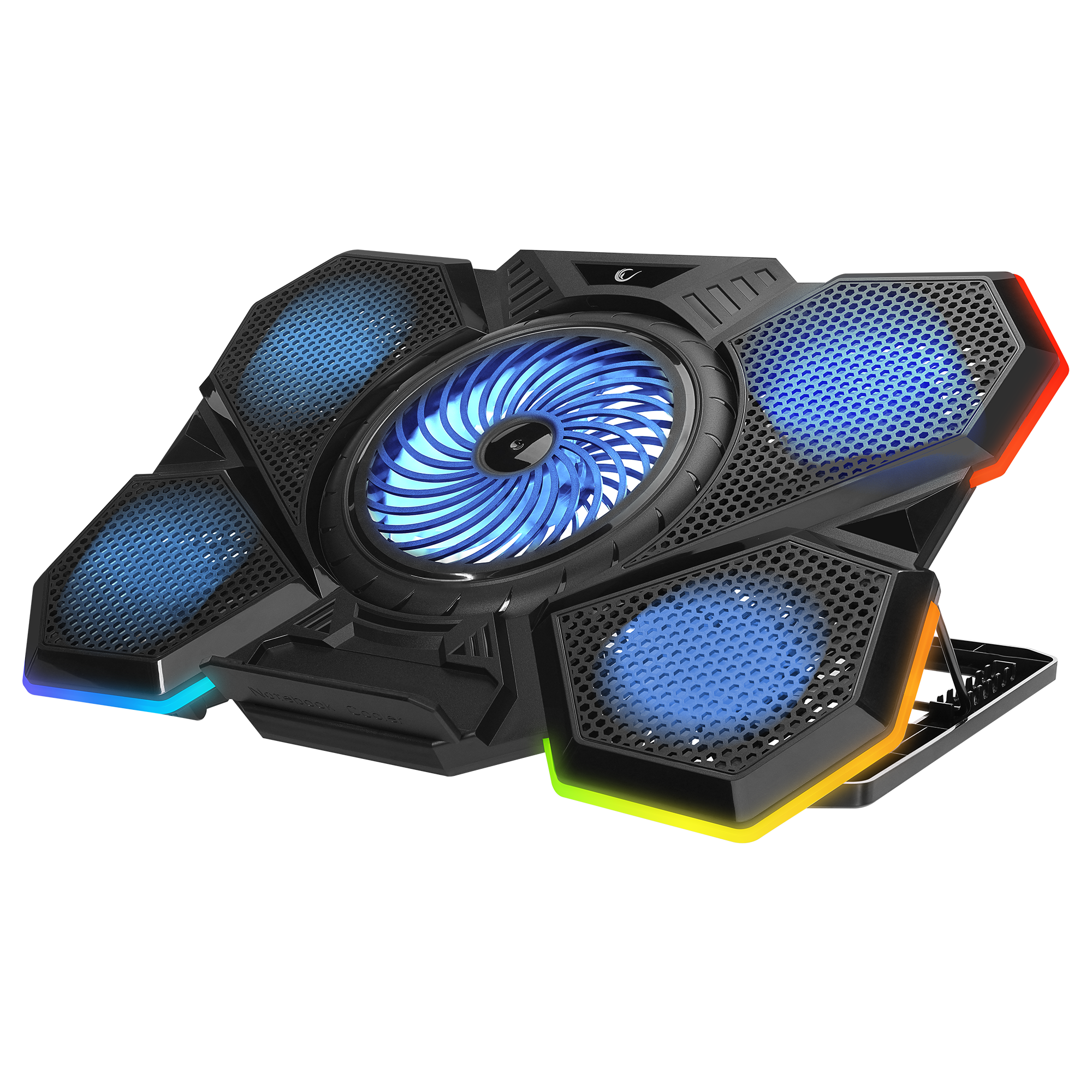 AD-RC13 BELLATRIX Siyah 5 Fan 2 USB RGB Işıklı 15"-17" Notebook Soğutucu Stand