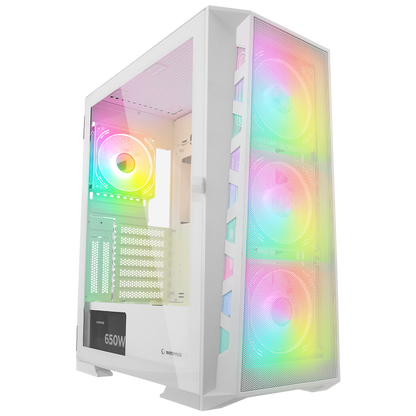 GLARE Mesh 650W 80+ Beyaz ATX Mid-T Gaming Oyuncu Kasası - Rampage