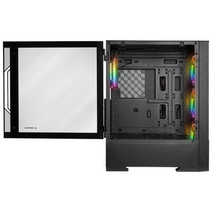 INSPIRER Mesh 650W 80+ Siyah ATX Mid-T Gaming Oyuncu Kasası - Rampage