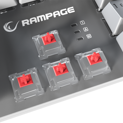 KB-R28 BLADE PLUS Beyaz / Gri Tam Türkçe Red Switch Gaming Klavye - Rampage