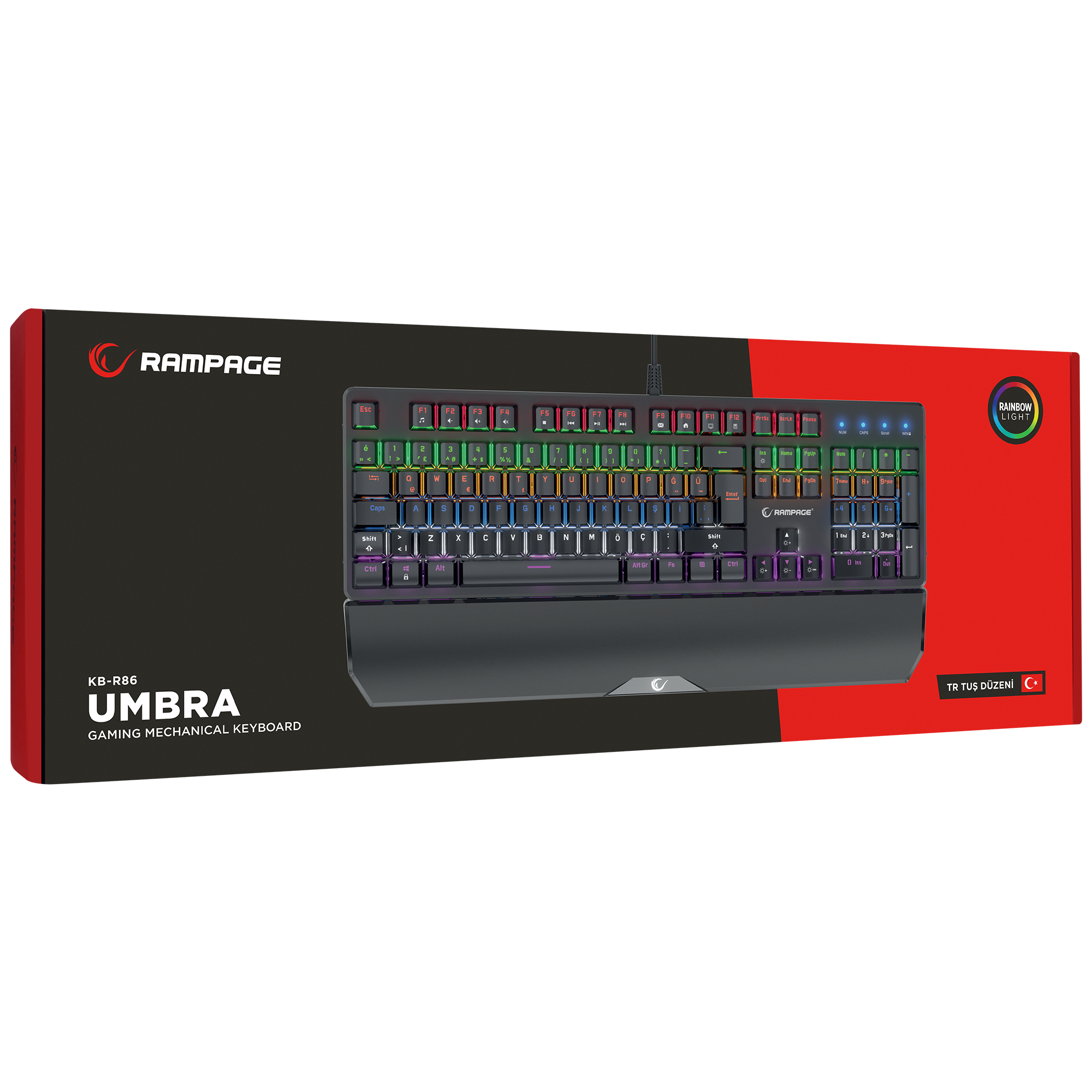 KB-R86 UMBRA Siyah Blue Switch Mekanik Gaming Oyuncu Klavye - Rampage