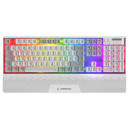 Carbon Pro Beyaz/Gri Wireless OUTEMU Red Switch Gaming Oyuncu Klavyesi - Rampage