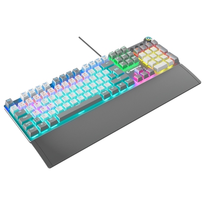 KB-R28 BLADE PLUS Beyaz / Gri Tam Türkçe Red Switch Gaming Klavye - Rampage