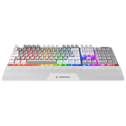 Carbon Pro Gri/Beyaz Wireless OUTEMU Red Switch Gaming Oyuncu Klavyesi - Rampage