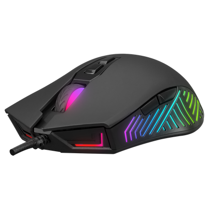 FITMENT KM-GX7 Gökkuşağı Aydınlatmalı Siyah USB Gaming Combo Mouse + Mousepad + Kulaklık Q Gaming Klavye +