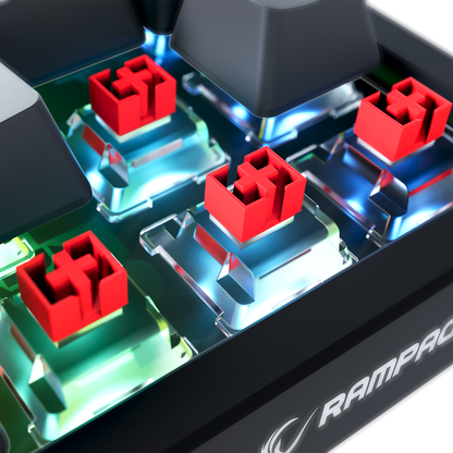 YORU MINI PRO Siyah/Gri 2.4ghz OUTEMU Red Switch Mekanik Oyuncu Klavye - Rampage