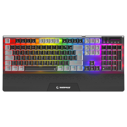 Carbon Pro Siyah/Gri Wireless OUTEMU Red Switch Gaming Oyuncu Klavyesi - Rampage