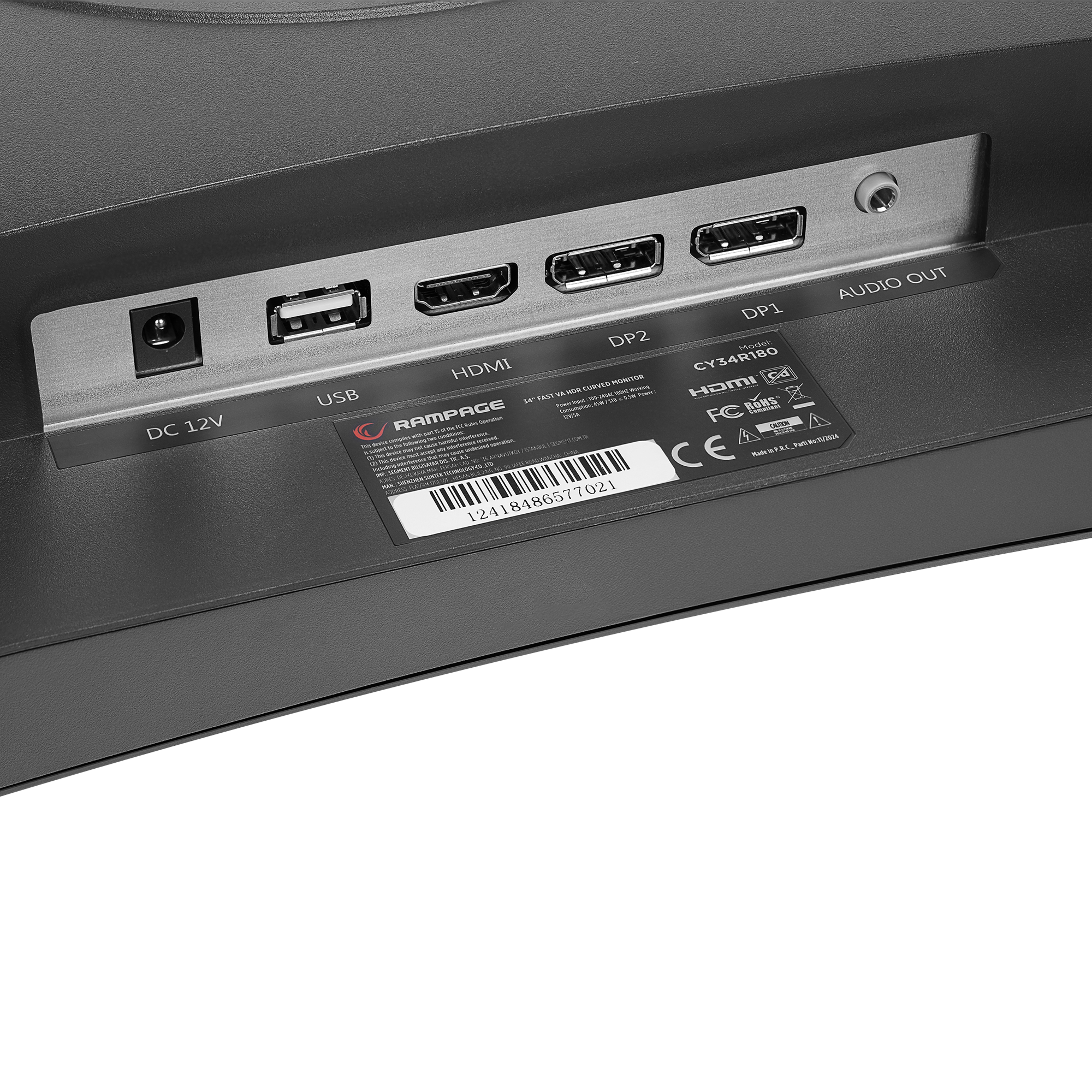 CYCLOPS CY34R180 34'' 180Hz 0,5ms Fast VA HDR Freesync Pivot RGB PC Curved Oyuncu Monitörü