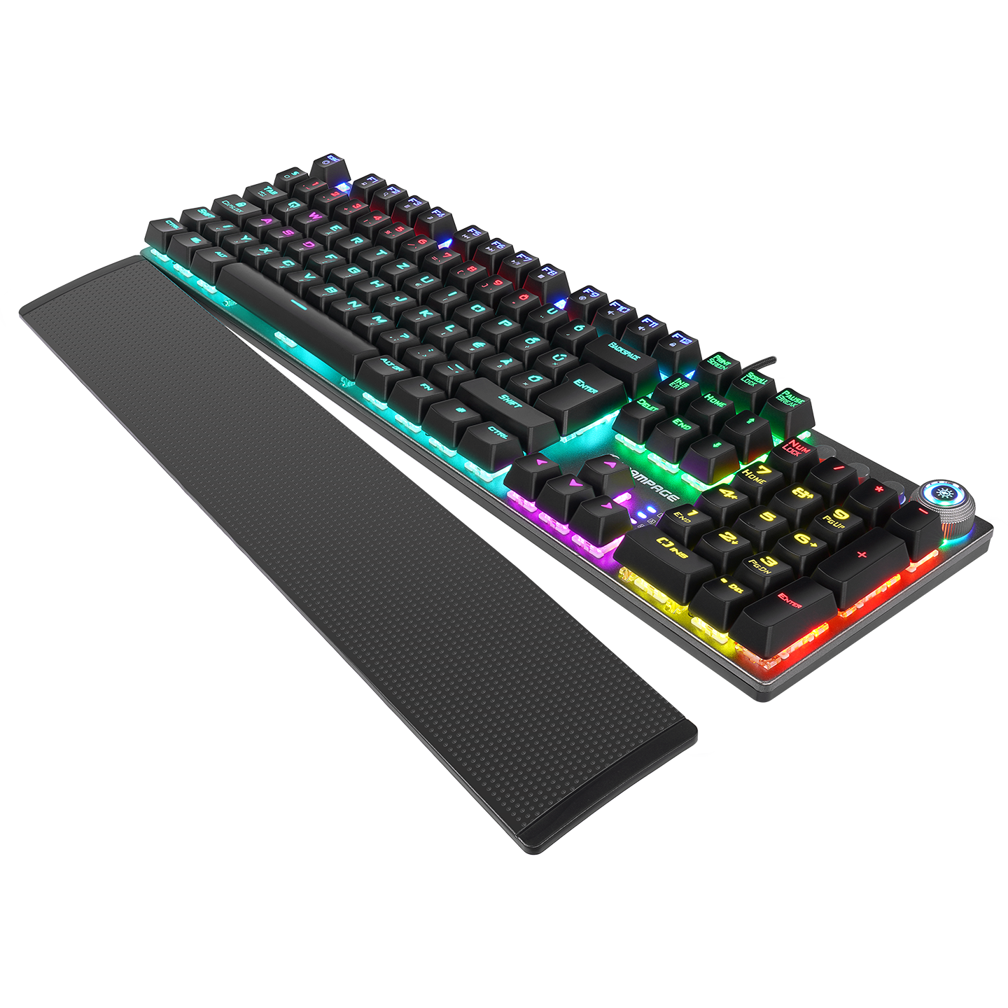KB-R28 BLADE PLUS Siyah/Gümüş Macaristan Alfabesi Blue Switch Mekanik Gaming Klavye - Rampage