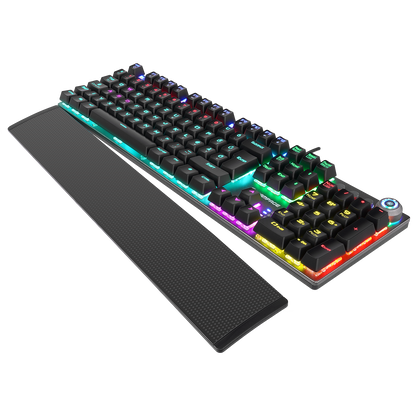 KB-R28 BLADE PLUS Siyah/Gümüş Macaristan Alfabesi Blue Switch Mekanik Gaming Klavye - Rampage