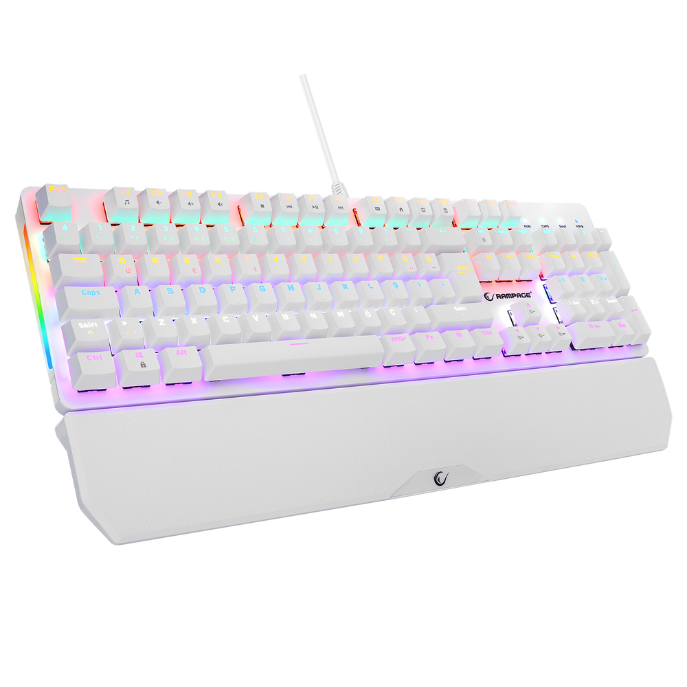 KB-R86 UMBRA - Kb-R86 Rainbow Red Switch Mekanik Oyuncu Klavyesi-Beyaz ...