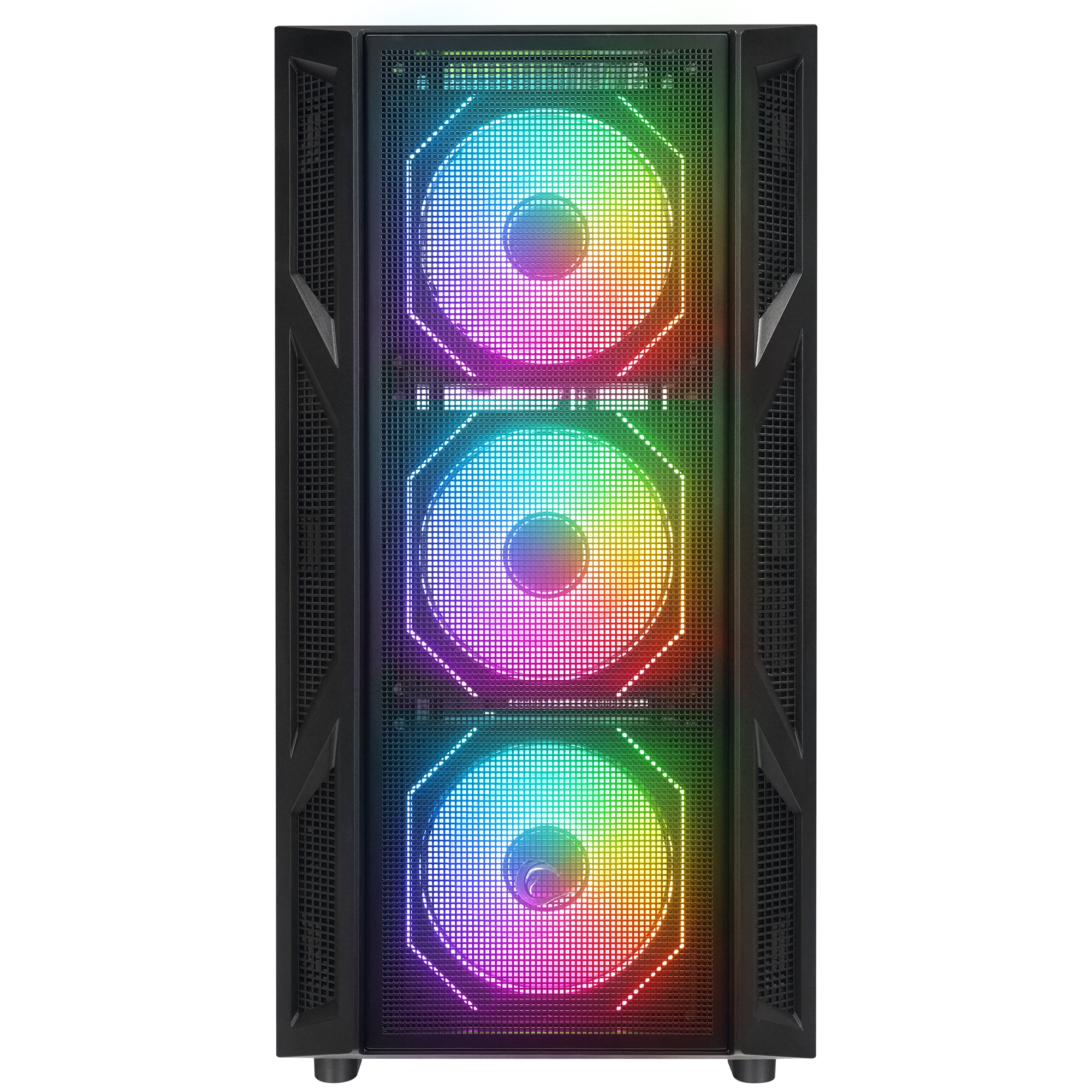 HUMBLE Mesh 650W 80 Plus Bronze Siyah Temperli Camlı 4x12cm RGB Fan ATX Mid-T Gaming Oyuncu Kasası