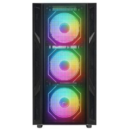 HUMBLE Mesh 650W 80 Plus Bronze Siyah Temperli Camlı 4x12cm RGB Fan ATX Mid-T Gaming Oyuncu Kasası