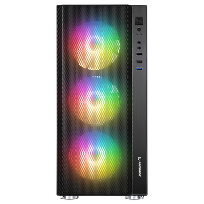 CARISMA MESH 650W 80+ 4*12cm Rainbow Temperli Camlı ATX Mid-T Gaming Oyuncu Kasası - Rampage