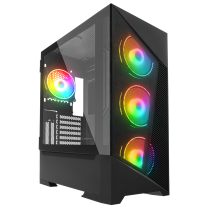 INSPIRER Mesh 650W 80+ Siyah ATX Mid-T Gaming Oyuncu Kasası - Rampage
