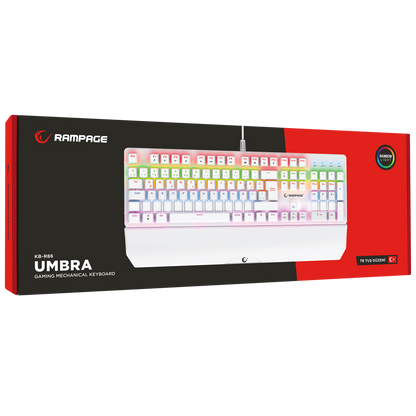Kb-R86 Rainbow Red Switch Mekanik Oyuncu Klavyesi-Beyaz