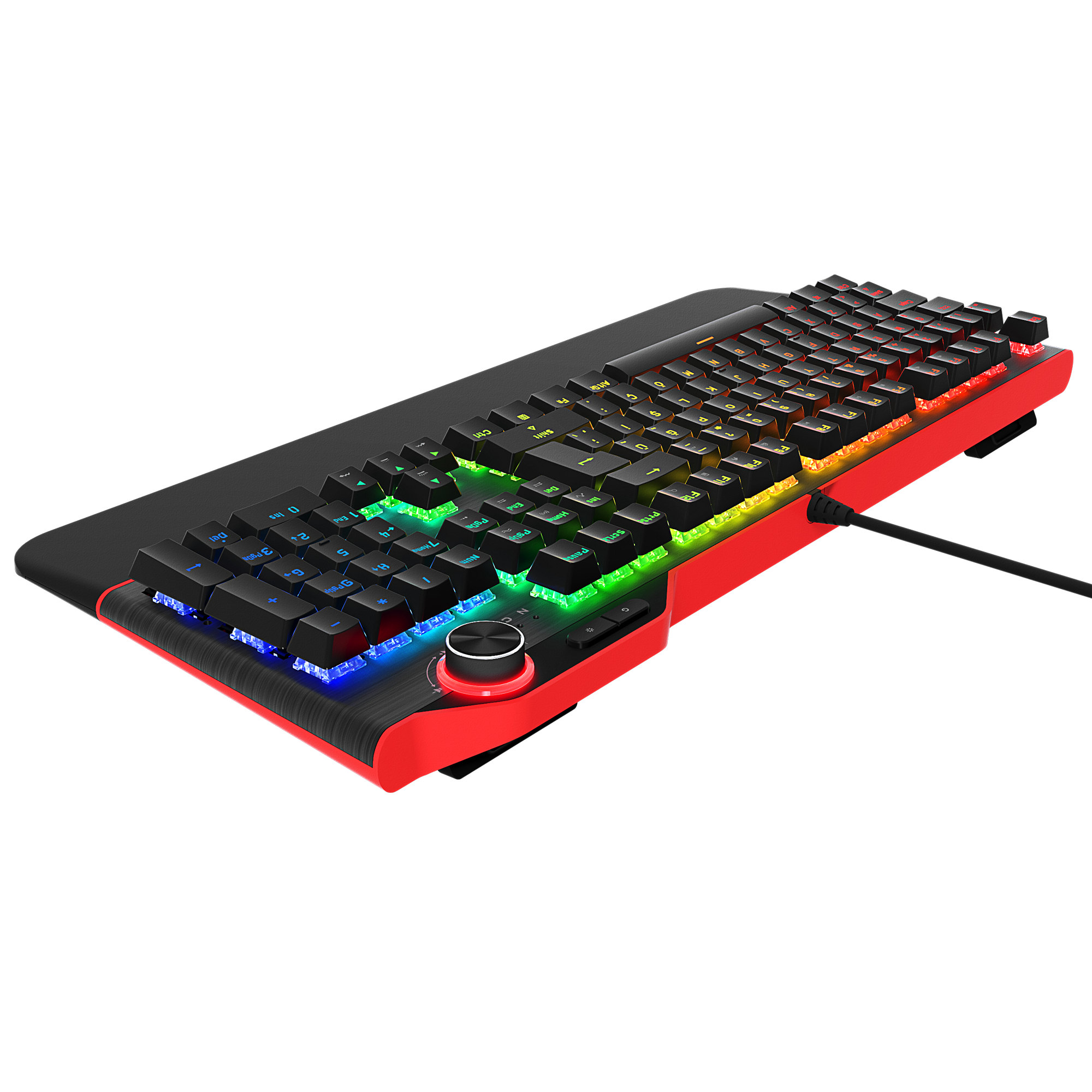 Hydra R6 Full Color RGB LED Gaming Pro Red Switch Q Aluminyum Kaplama Multimedia Mekanik Klavye - Rampage