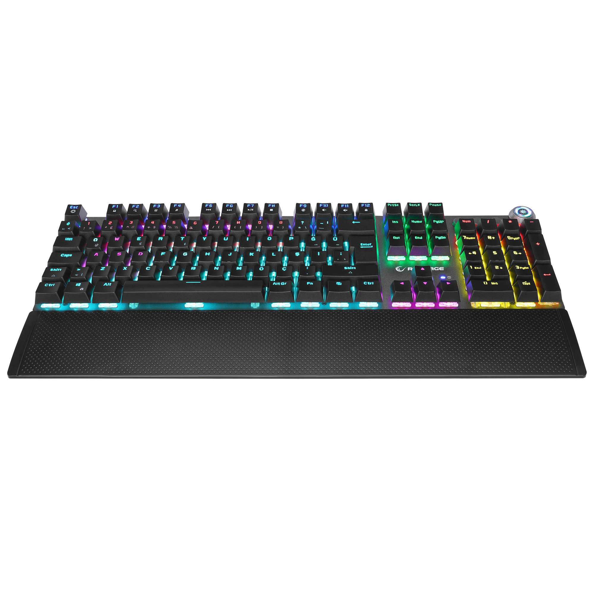 KB-R28 BLADE PLUS Siyah/Gümüş Gökkuşağı Aydınlatmalı Tam Türkçe Red Switch Mekanik Gaming Klavye - Rampage