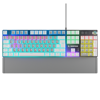 KB-R28 BLADE PLUS Gri / Beyaz Tam Türkçe Blue Switch Gaming Klavye - Rampage