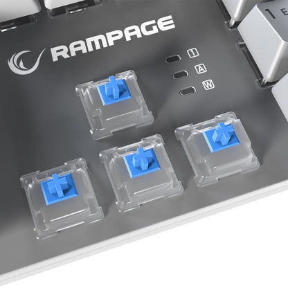 KB-R28 BLADE PLUS Gri / Beyaz Tam Türkçe Blue Switch Gaming Klavye - Rampage