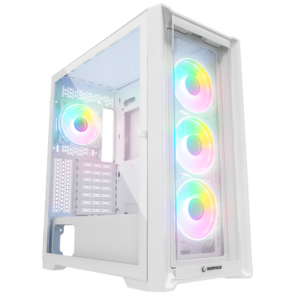 SIRIUS Temperli Camlı Beyaz 4*12cm RGB Fan E-ATX Mid-T Gaming Oyuncu Kasası - Rampage