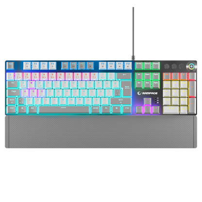 KB-R28 BLADE PLUS Beyaz / Gri Tam Türkçe Red Switch Gaming Klavye - Rampage