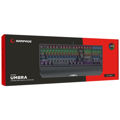 KB-R86 UMBRA Siyah Red Switch US Layout Mekanik Gaming Oyuncu Klavye - Rampage