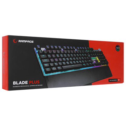 KB-R28 BLADE PLUS Siyah/Gümüş Gökkuşağı Aydınlatmalı Tam Türkçe Red Switch Mekanik Gaming Klavye - Rampage