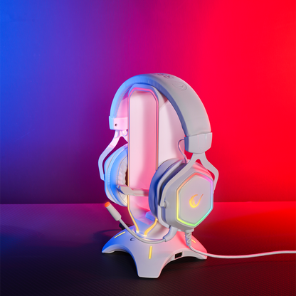 RM-K50 SELECT Beyaz Usb 7.1 RGB Ledli Gaming Oyuncu Mikrofonlu Kulaklık - Rampage