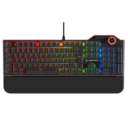 Hydra R6 Full Color RGB LED Gaming Pro Red Switch Q Aluminyum Kaplama Multimedia Mekanik Klavye - Rampage