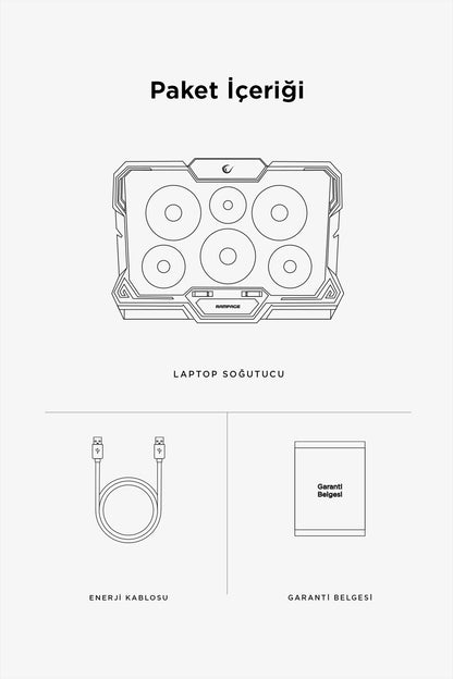 X-Gust 6 Fanlı Rainbow 10-17 inç Notebook Soğutucu Stand-Siyah