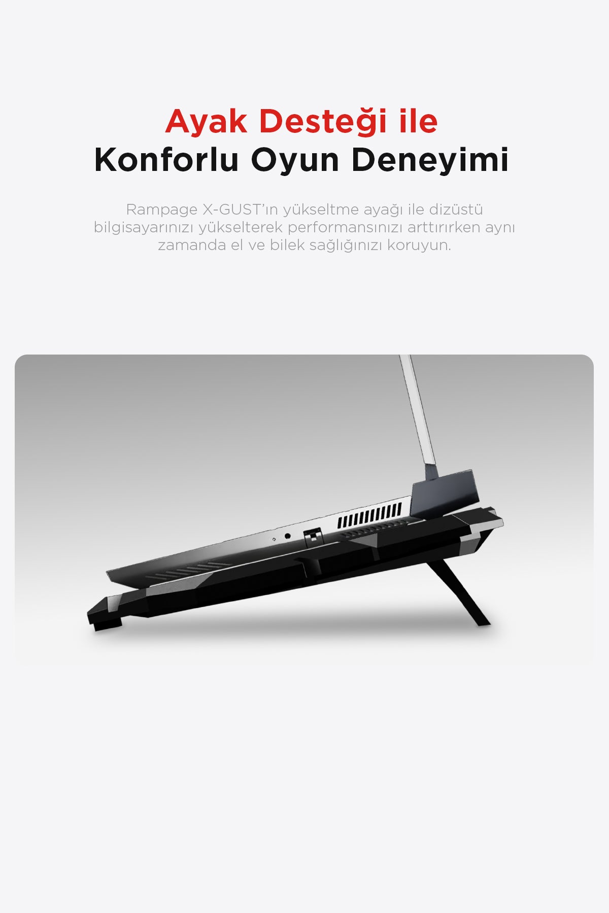 X-Gust 6 Fanlı Rainbow 10-17 inç Notebook Soğutucu Stand-Siyah