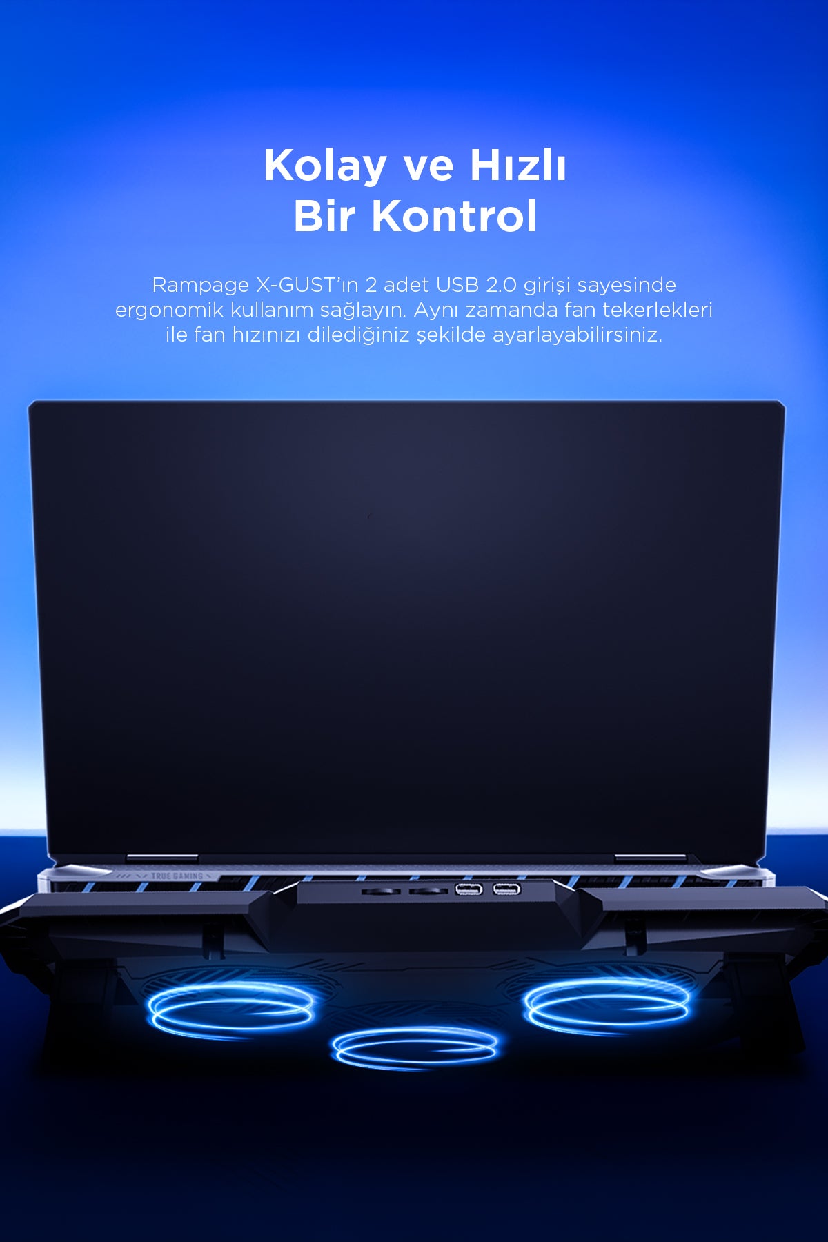 X-Gust 6 Fanlı Rainbow 10-17 inç Notebook Soğutucu Stand-Siyah