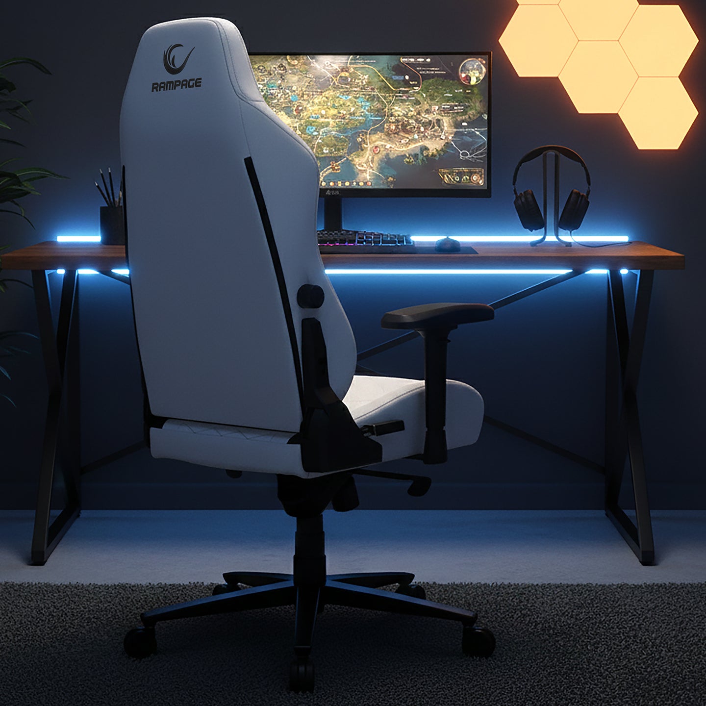 KL-R82 Blitz Anti-Sweat Fabric Adjustable Backrest Mechanism Gaming Chair-Gray/Black