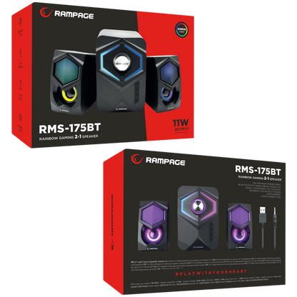 Rms-175BT 2+1 2x5W Bluetooth+Usb-TF-FM Rainbow Oyuncu Speaker Hoparlör