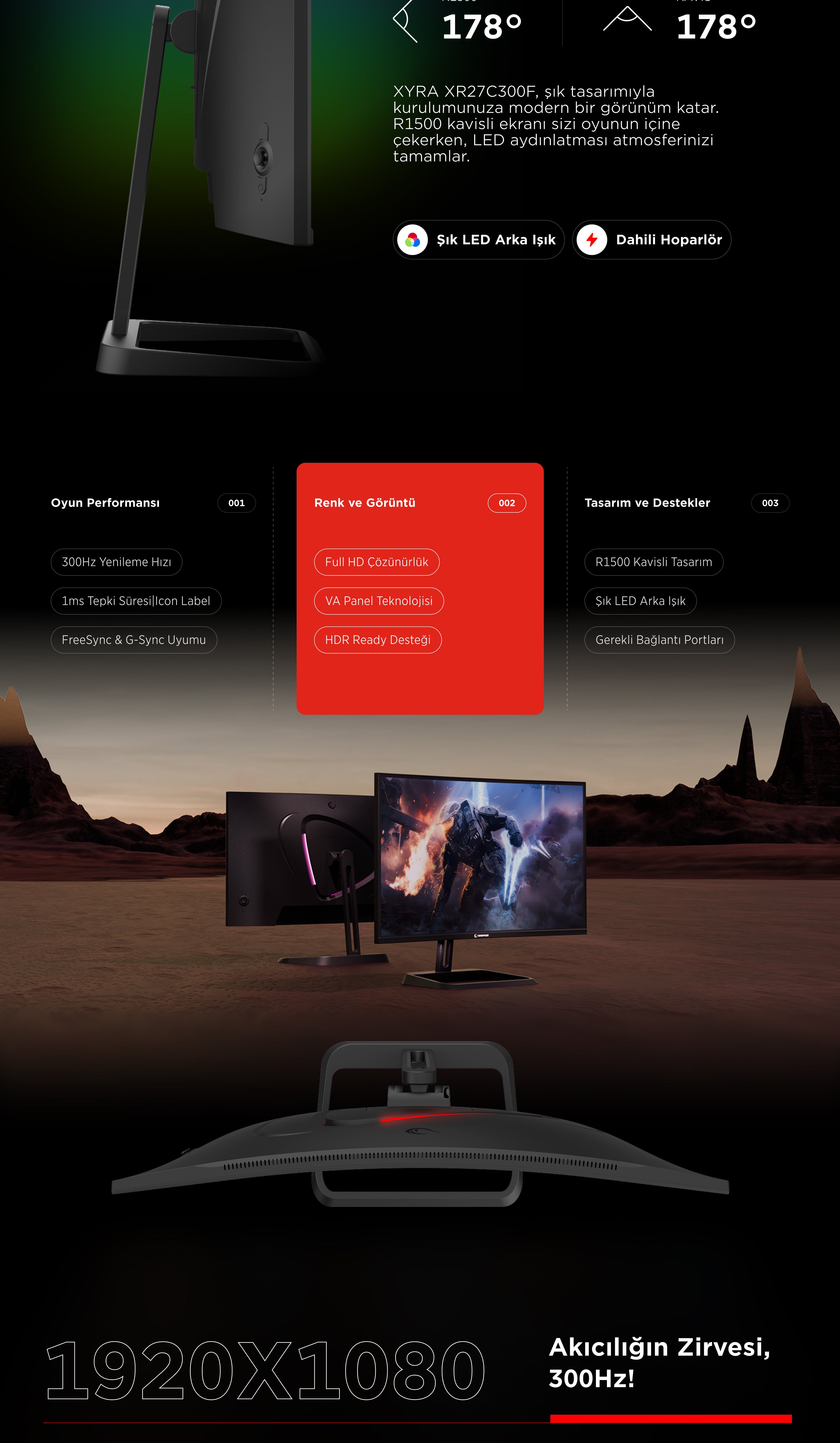 XYRA XR27C280F - RGB 27'' 280Hz Fast VA FHD Freesync/Gsync Pivot