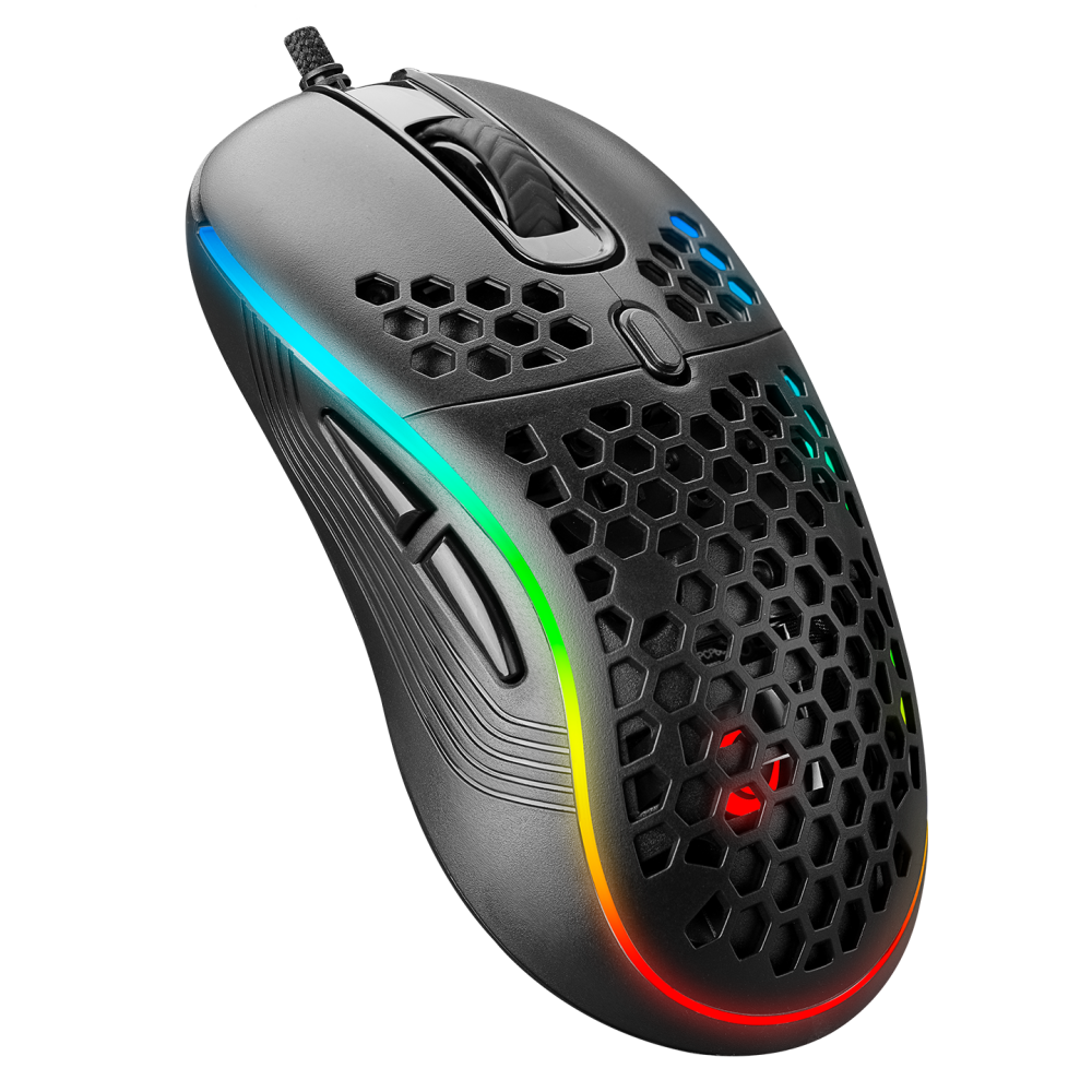 Rampage SMX-R85 GENTLE 12800dpi Siyah RGB Ledli Süper Hafif Makrolu Gaming Oyuncu Mouse