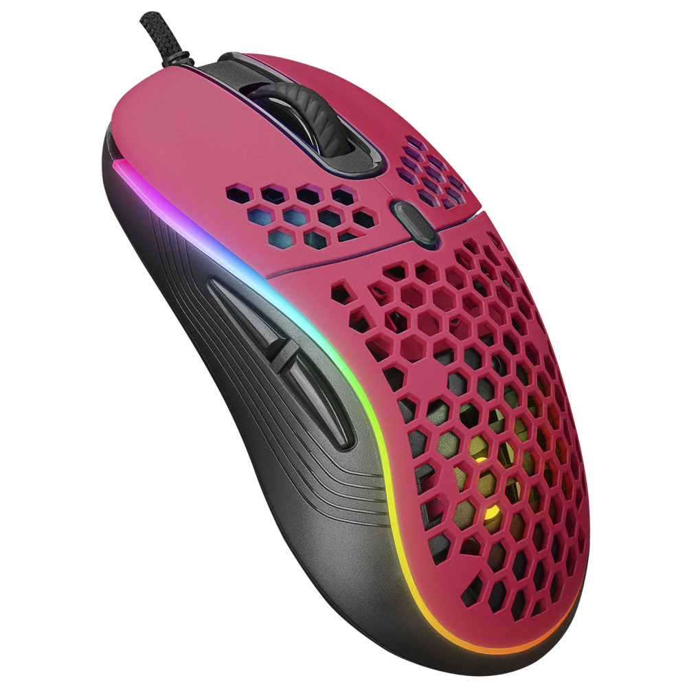 Rampage SMX-R85 GENTLE 6400dpi Kırmızı RGB Ledli Süper Hafif Makrolu Gaming Oyuncu Mouse