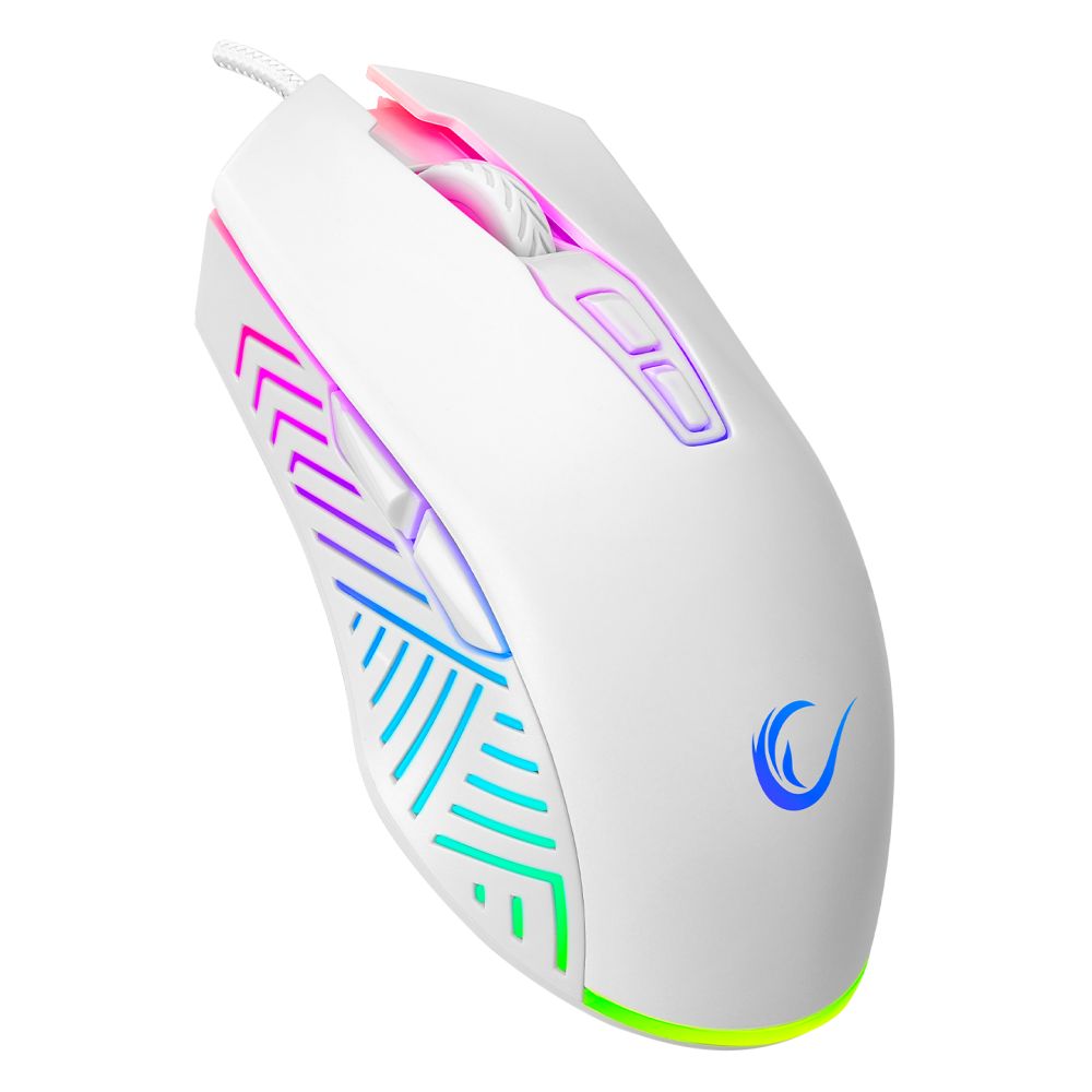 Rampage SMX-G68 SPEAR Full RGB 7200DPI Beyaz 7D Makrolu Gaming Oyuncu Mouse
