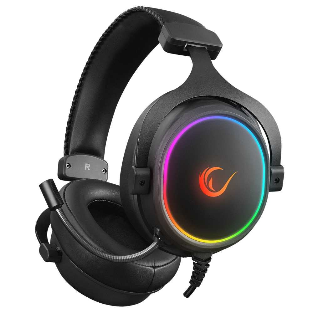 Rampage ONYX-S Siyah USB 7.1 Version RGB Led + Ses Kontrollü Oyuncu Mikrofonlu Kulaklık