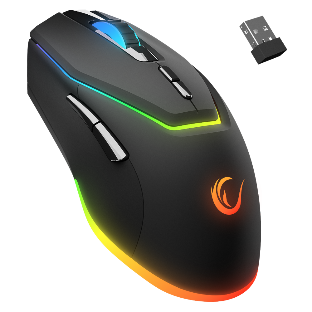 Rampage VORTEX M1 Kablosuz/Kablolu Siyah RGB Ledli Şarjlı Gaming Oyuncu Mouse