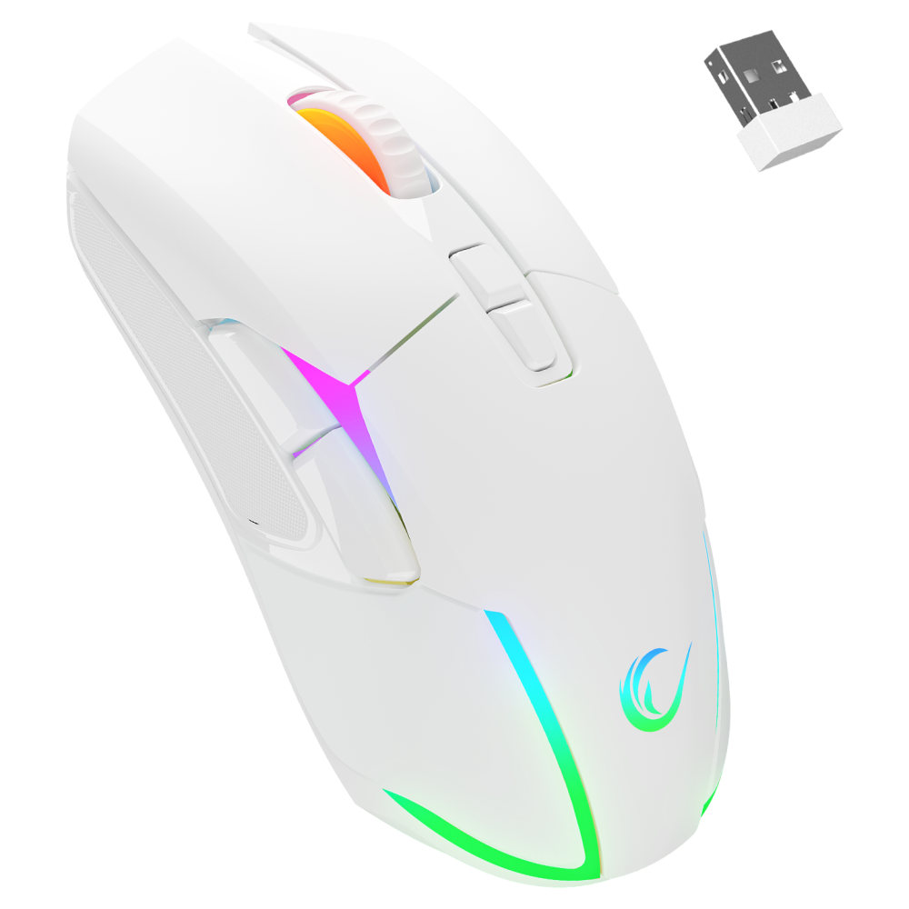 Rampage NOVA M4 Kablosuz/Kablolu Beyaz RGB Ledli Şarjlı Gaming Oyuncu Mouse